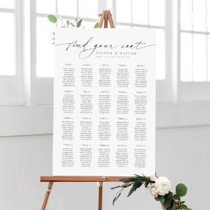 Modern Script 20 Tables Welcome Seating Chart