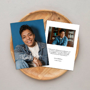 Modern Script 20xx Graduate Photo Thank You Card