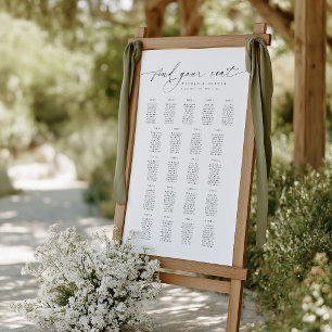 Modern Script 21 Tables Welcome Seating Chart