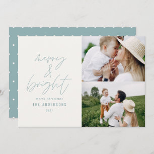 Modern script 2 photo dusty blue Christmas