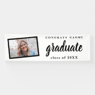 Modern Script 2 Photo Graduation Party Banner
