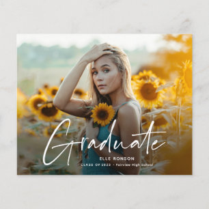 Modern Script 2 Photo Graduation Party Invitation