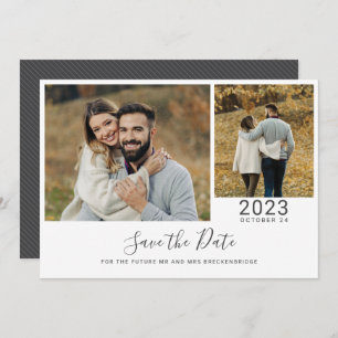 Modern Script 2 Photos Save The Date