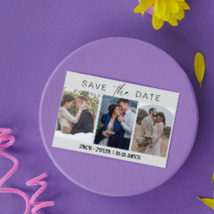 Modern Script 3 Photo Templates Save the Date