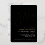 MODERN SCRIPT 40th birthday party black white Invi<br><div class="desc">by kat massard >>> https://linktr.ee/simplysweetpaperie <<< A trendy, hand lettered invitation design for your 40TH BIRTHDAY - I have most ages available in store TIP :: 1. To change/move graphics & fonts and add more text - hit the "customise it" button. - - - - - - - - -...</div>