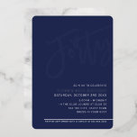MODERN SCRIPT 40th birthday party navy blue<br><div class="desc">by kat massard >>> https://linktr.ee/simplysweetpaperie <<< A trendy, hand lettered invitation design for your 40TH BIRTHDAY - I have most ages available in store TIP :: 1. To change/move graphics & fonts and add more text - hit the "customize it" button. - - - - - - - - -...</div>