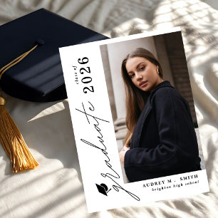 Modern Script 4 Photo Graduation Announcement