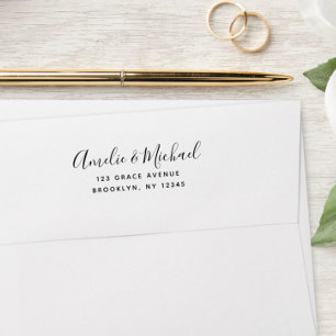 Modern Script 5x7 Vintage Calligraphy Wedding Envelope