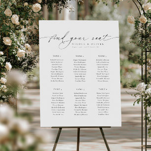 Modern Script 6 Tables Welcome Seating Chart