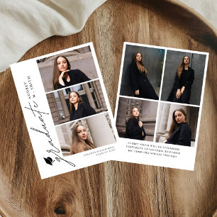 Modern Script 7  Photos Graduation Announcement