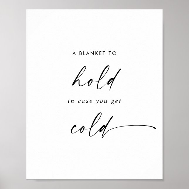 Modern Script A Blanket to Hold Wedding Favour Sig Poster (Front)