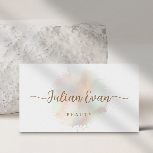 Modern Script Abstract Watercolor brushstroke Business Card (Creator Uploaded)