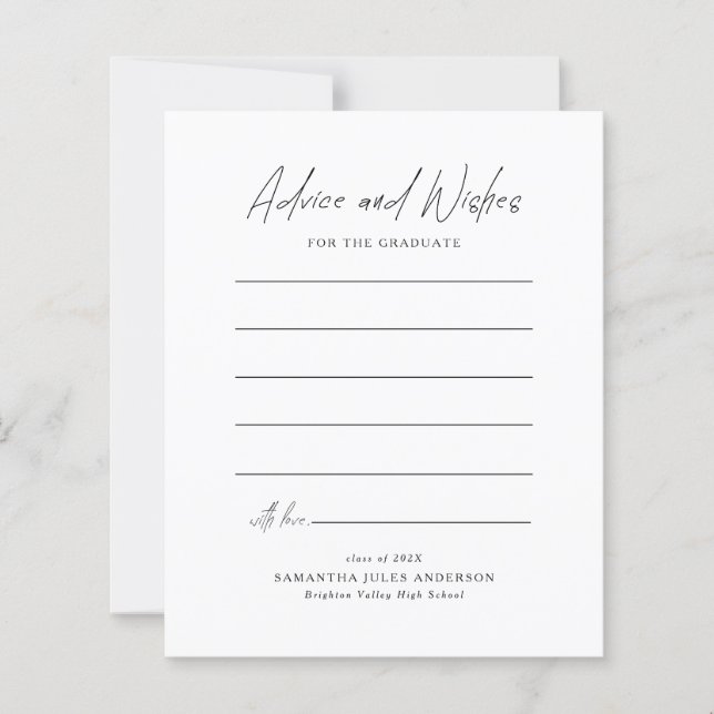 Modern Script Advice and Wishes Graduation (Front)