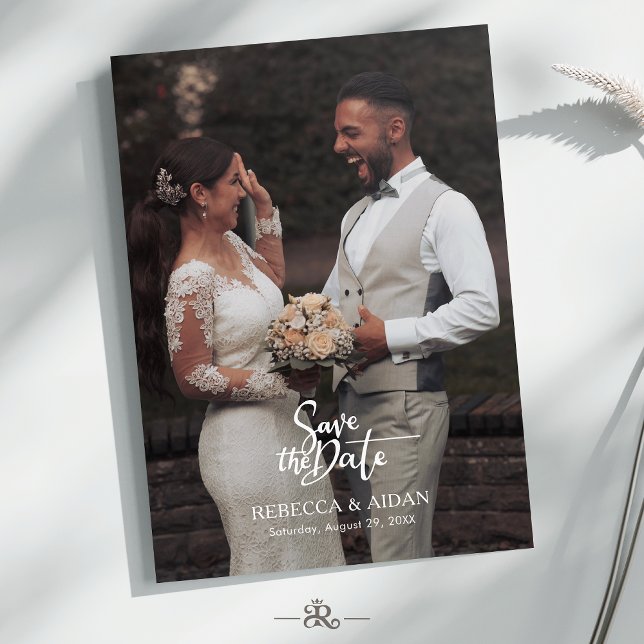 Modern Script All in One Photo Wedding Invitation (Creator Uploaded)