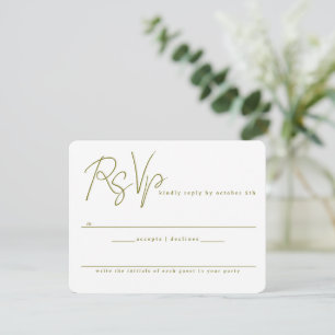 Modern Script and Dove Wedding RSVP Card