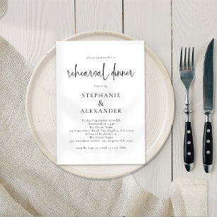 Modern Script Any Colour Rehearsal Dinner Invitation