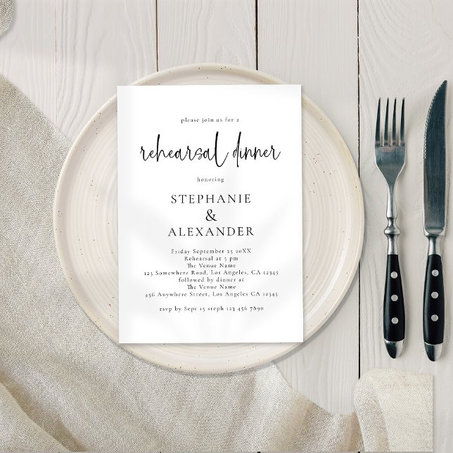 Modern Script Any Colour Rehearsal Dinner Invitation (Creator Uploaded)