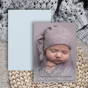 Modern Script Baby Boy Announcement