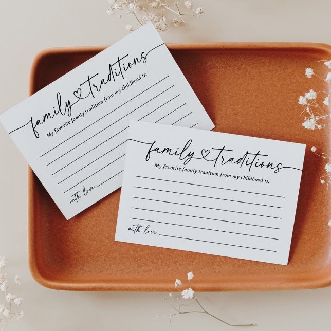 Modern Script Baby Shower Family Traditions Card (Creator Uploaded)