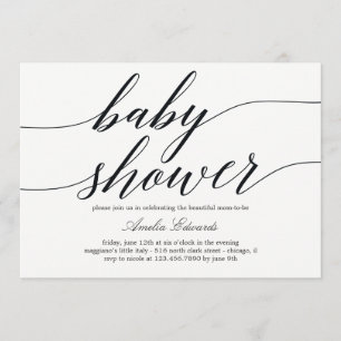 Modern Script Baby Shower Invitation