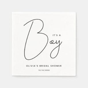 Modern Script Baby Shower It's A Boy Napkin