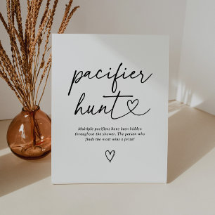 Modern Script Baby Shower Pacifier Hunt Sign