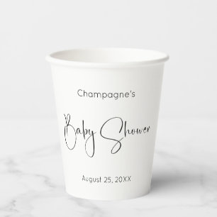 Modern Script Baby Shower Paper Cups
