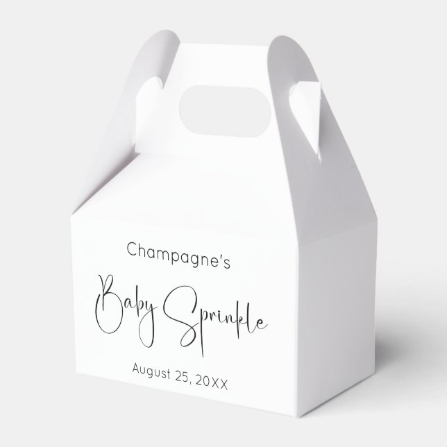 Modern Script Baby Sprinkle Favour Boxes (Front Side)