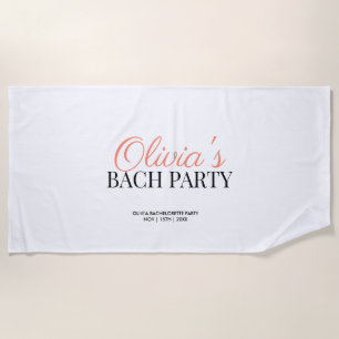 Modern Script Bachelorette Party Beach Towel