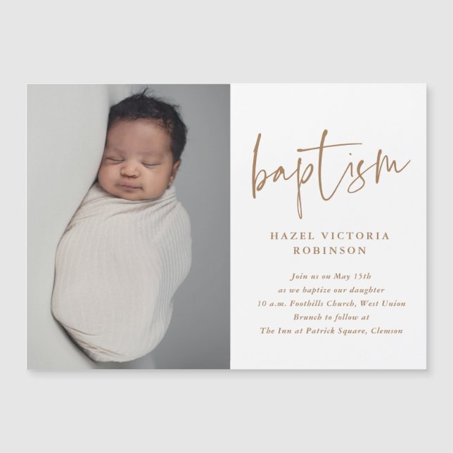 Modern Script Baptism & Christening Invitation (Front)