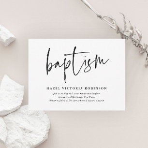 Modern Script  Baptism & Christening Invitation