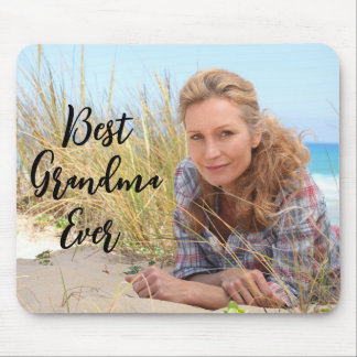 Modern Script Best Grandma Ever Photo Mouse Mat