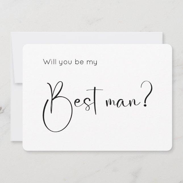 Modern Script Best Man Proposal Invitation (Front)