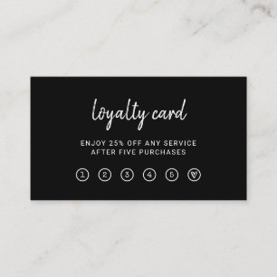 Modern Script Black   Elegant and Simple Loyalty Card