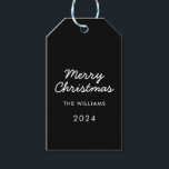 Modern Script Black Merry Christmas Custom Gift Tags<br><div class="desc">Modern Script Black Merry Christmas Custom Gift Tags</div>