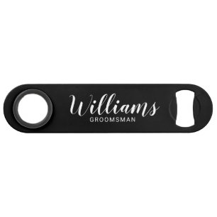 Modern Script Black Personalised Groomsmen