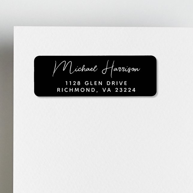 Modern Script Black Return Address (Creator Uploaded)