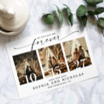 Modern Script | Black & White 3 Photo Collage Save The Date<br><div class="desc">Announce your big day with style and personality using this black and white photo collage save the date card. Featuring three customisable photo slots and a modern handwritten script, this design balances minimalism with sentiment. The classic monochrome palette adds a timeless, elegant touch while letting your love story shine through...</div>