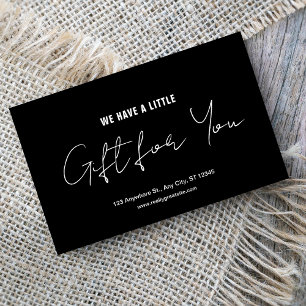 Modern Script Black & White Gift Voucher