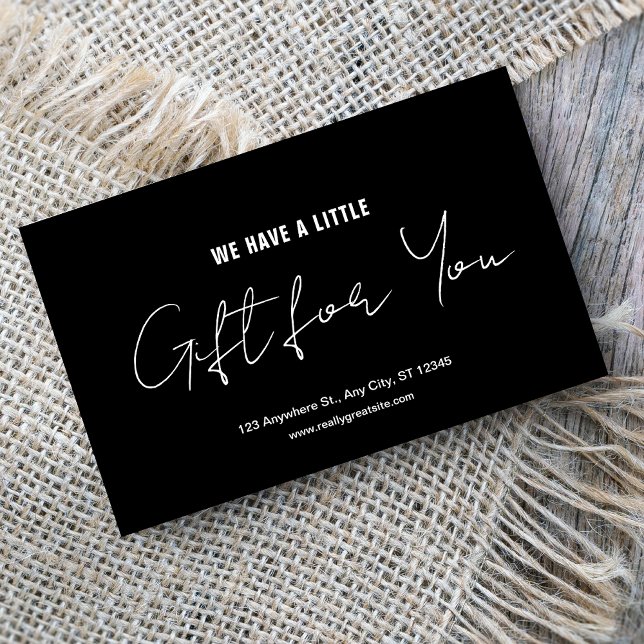  Modern Script Black & White Gift Voucher (Creator Uploaded)