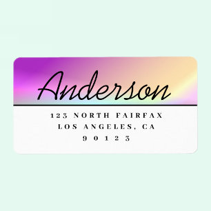 Modern Script Black & White Return Address Label