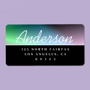 Modern Script Black & White Return Address Label
