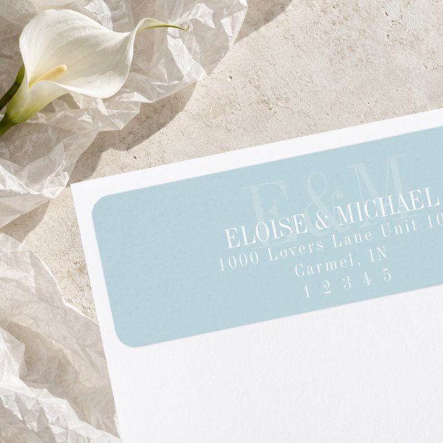 Modern Script Blue Citrus Monogram Wedding (Modern Script Blue Citrus Monogram Wedding Label
)