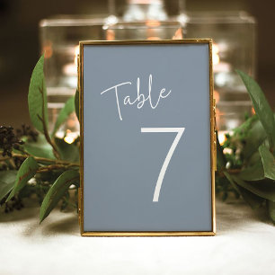 Modern Script Blue Oh Baby Simple Baby Shower Table Number