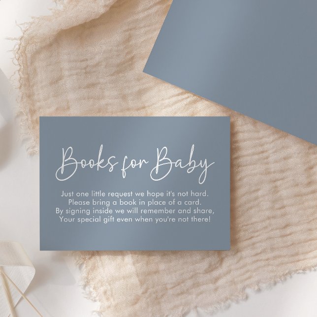 Modern Script Blue Oh Baby Simple Books For Baby Enclosure Card (Creator Uploaded)