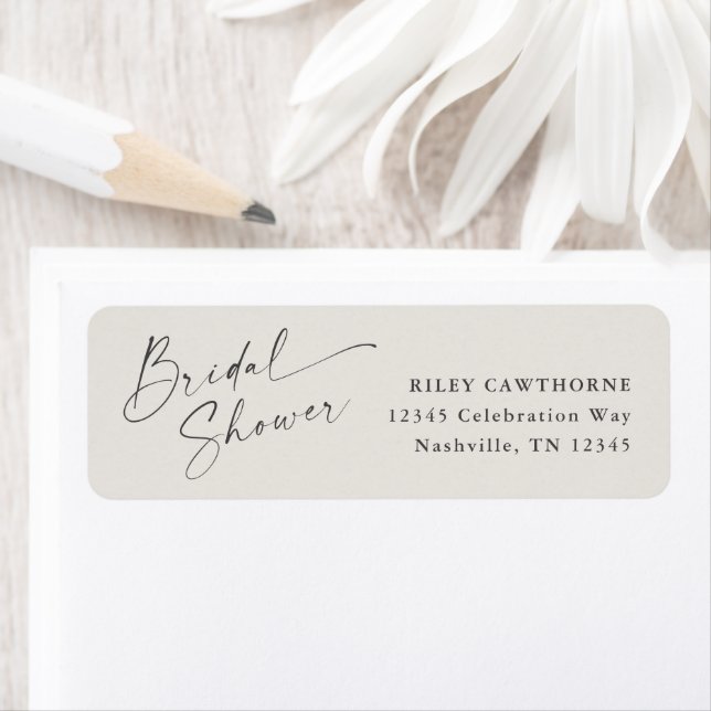 Modern Script Boho Bridal Shower Return Address (Insitu)