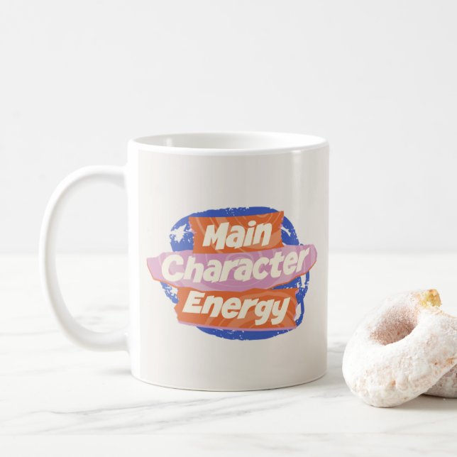 Modern Script Bold Aesthetic / Trendy Coffee Mug (With Donut)