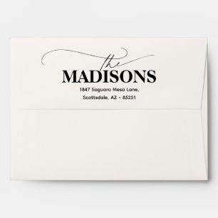 Modern Script Bold Name Wedding Envelope