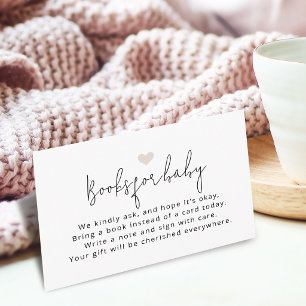 Modern Script Books For Baby Shower Enclosure Card