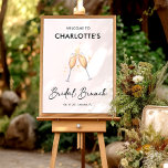 Modern Script | Bridal Brunch Welcome Sign<br><div class="desc">Minimalist Elegant Welcome sign for your bridal shower,  Modern Black & White Colour Contrast.</div>